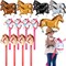 Roshtia 16 Pcs Inflatable Stick Horse and Horse Balloons for Kids Racing Derby Party Supplies Cute Horsehead Stick Balloon Derby Day Party Decorations for Birthday Baby Shower
